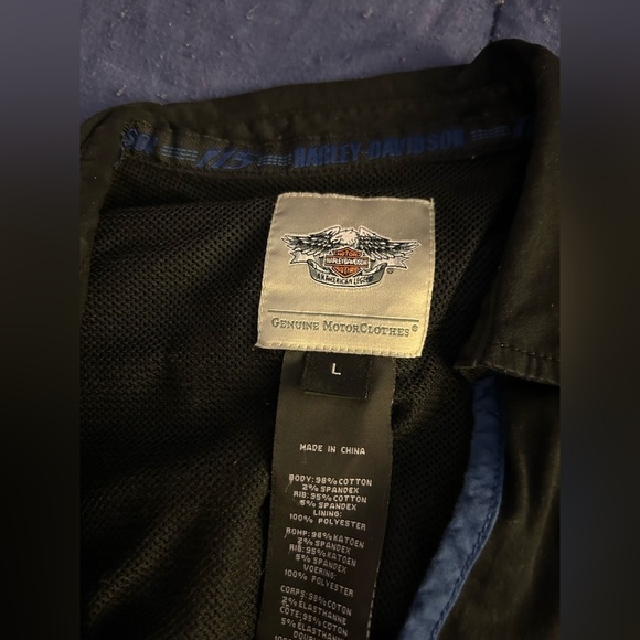 Harley-Davidson Black and Blue Collar Shirt - Picture 3 of 6